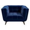 Addison - Velvet Lounge Chair - Dark Blue - Image 11