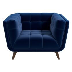 Addison - Velvet Lounge Chair - Dark Blue