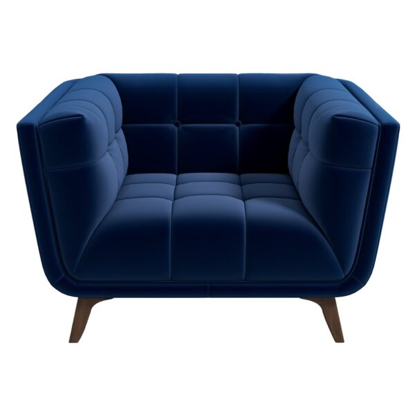 Addison - Velvet Lounge Chair - Dark Blue