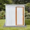 Garden Sheds 5Ftx4Ft Outdoor Storage Sheds White / Yellow - Image 2
