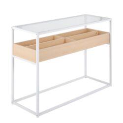Display Contemporary Console Table - White / Natural / Clear