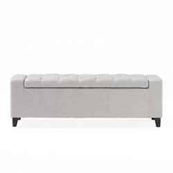 Guernsey - Ottoman With Tufted Top And Storage Function - Light Gray