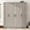 4 Door Wardrobe With 1 Drawer - Gray - Image 7