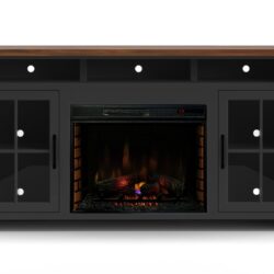 Essex - Fireplace TV Stand Console For TVs Up To 85" - Black, Whiskey