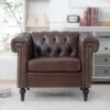 1 Seater Aesthetic Sofa For Living Room - Brown - Image 22