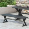 Outdoor Dining Bench - Antique Matte Black - Image 6