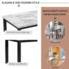 5 Piece Dining Set Table With 4 Thicken Cushion Dining Chairs - White / Beige / Black - Image 6