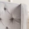 Twilight Fully Upholstered Fabric Wingback Queen Bed - Ivory - Image 5