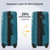 Hardshell Luggage Sets 4 Pieces + Bag Spinner Suitcase With Tsa Lock Lightweight - 16" / 20" / 24" / 28" Luggages - Blue - Image 6