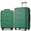 Expanable Spinner Wheel 2 Piece Luggage Set ABS Lightweight Suitcase With Tsa Lock 20" / 24" - Green - Image 8