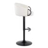 Claire - Contemporary Adjustable Barstool With Swivel With Rounded T Footrest (Set of 2) - Black / Cream - Image 3