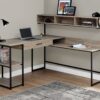 Computer Desk, Home Office, Corner, Storage Drawers, L Shape, Laptop, Contemporary & Modern - Taupe - Image 2