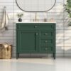 Bathroom Vanity With Top Sink, Modern Bathroom Storage Cabinet, 2 Drawers And A Tip-Out Drawer, Single Sink Bathroom Vanity - Green - Image 2