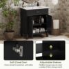 Bathroom Vanity With Ceramic Basin, Soft Close Door And Adjustable Shelves - Black - Image 6
