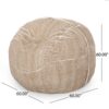 Vida - Modern 5 Foot Rounded Bean Bag - Snow White / Beige - Image 5