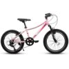 20" Children's Bicycle Shock Absorbing Front Fork 7 Speed V Brakes Mountain Tire Boys And Girls Kids Bike For Outdoor Adventure - Pink - Image 3