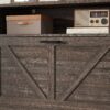 Farmhouse Shoe Storage Cabinet With Barn Door Design, 2 Flip Drawers, Hooks - Dark Oak - Image 13