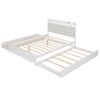 Queen Size Storage Platform Bed, With 2 Big Drawers, Twin Long Size Trundle, One Set Of Sockets & USB Ports - White - Image 3