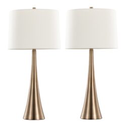 Diana - Contemporary Table Lamp (Set of 2) - Matte Golden Bronze / White