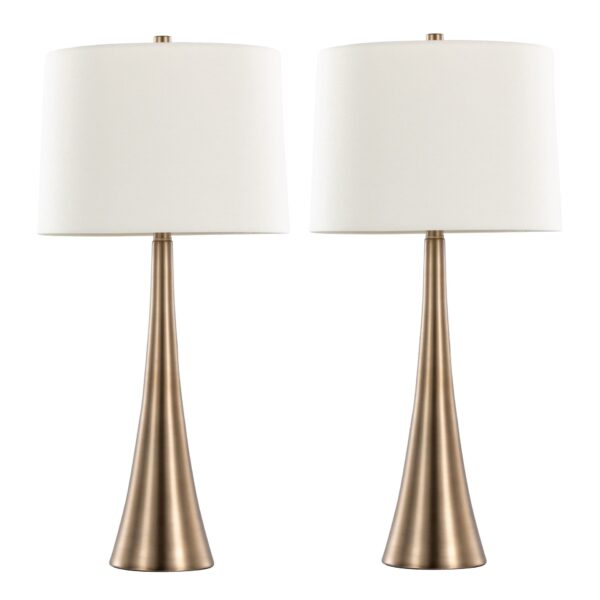 Diana - Contemporary Table Lamp (Set of 2) - Matte Golden Bronze / White