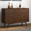 Caroline - Mid-Century Modern Solid Wood Dresser - Brown - Image 6
