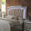 Kaitlyn - Synthetic Leather Queen Bed With LED & Storage - Champagne - Image 2