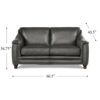 Belfast-Top Grain Leather Loveseat - Gun Ash - Image 8