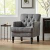 Harrison - Tufted Club Chair With Button Tufting And Nailhead Trim - Charcoal - Image 4