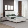 Valery - King Size Platform Bed - Cream - Image 3