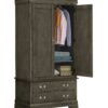 Elegant Traditional Armoire - Gray - Image 2