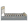 Queen Size Platform Bed With Trundle And 2 Drawers - Gray - Image 10
