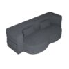 Modern Floor Sofa, With 2 Pillows, Convertible Teddy Fabric Foam Filled Bed, Full Size Folding Mattress, Suitable For Living Room Guest Room, Game Room - Gray - Image 11