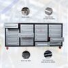 Garage Storage Cabinets With Workbench (20 Drawers) - Silver - Image 2