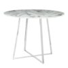 Cosmo - Contemporary / Glam Dining Table - Chrome / White - Image 3