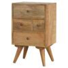 Nordic Style 4 Drawer Multi Nightstand - Oak - Image 3