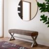 Salinger - Large Ottoman Bench - Distressed Chestnut Brown - Image 8