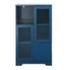 Painted Cabinet With Glass Doors, Drawer, And Open Storage Space For Bedroom And Living Room - Navy Blue - Image 22