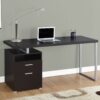 Computer Desk For Home Office, Laptop, Left, Right Set - Up, Storage Drawers, Contemporary & Modern - Espresso - Image 3