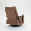Swivel Rocker Recliner Power Glider Chair With Solid Wood Armrests, Extra Wide Reclining Sofa Chair Upholstered Faux Leather Living Room Single Sofa - Orange - Image 10