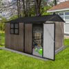 10'x8' Garden Sheds Outdoor Storage Sheds With Window - Brown / Black - Image 5