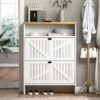 4 Layer Folding Shoe Cabinet With Metal Rounded Corners Convenient Shoe Storage - White - Image 9