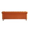 Chesterfield - Velvet Sofa 84.65" For Living Room - Orange - Image 7