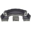 Elegant Patio Furniture Set Outdoor Daybed Rattan Sectional With Cushions And Center Table - Gray - Image 22