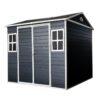 Resin Outdoor Storage Shed With Two-Window And Floor - Black - Image 2