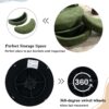 360° Swivel Accent Barrel Chair With Storage Ottoman & 4 Pillows, Modern Chenille Leisure Chair Round Accent For Living Room - Green - Image 4