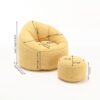 Bedding Bean Bag Sofa Chair High Pressure Foam Bean Bag Chair Adult Material With Padded Foam Padding Compressed Bean Bag With Footrest - Yellow - Image 27