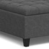 Harrison - Multifunctional Large Square Coffee Table Storage Ottoman - Gray - Image 4