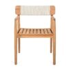 Creative Braided Acacia Wood Outdoor Dining Table And Chairs With Armrests (Set of 2) - Teak / White - Image 9