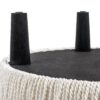 Yolanda - Round Upholstered Accent Ottoman - Almond White - Image 3