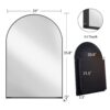 Arched Recessed Medicine Cabinet, Metal Framed Bathroom Wall Cabinet With Mirror And Adjustable Shelves, Wall Mirror With Storage For Bathroom - Matte Black - Image 10